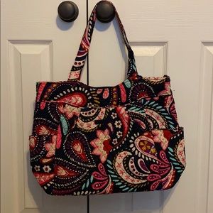 Vera Bradley pleated tote painted paisley